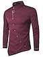 cheap Men&#039;s Shirts-Men&#039;s Shirt Prom Shirt Collar Standing Collar Solid Colored White Black Gray Wine Navy Blue Long Sleeve Daily Holiday Slim Tops Chinoiserie / Spring