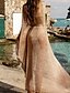 abordables Cover-Ups-Femme Robe d&#039;été Robe Maxi longue - Manches Longues Couleur unie Eté Sexy 2020 Rose Claire Taille unique