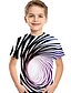 cheap Boys&#039; Tees &amp; Blouses-Boys T shirt Short Sleeve T shirt Tee Geometric Color Block Optical Illusion 3D Print Active Sports Streetwear Polyester Spandex Kids Toddler Print 3D Printed Graphic Shirt