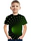 baratos Camisetas Para Meninos-Infantil Para Meninos Camisa Camiseta Manga Curta 3D impressão Estampa Colorida 3D Estampado Verde Crianças Blusas Verão Activo Moda de Rua Esportes Dia da Criança