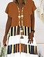 cheap Casual Dresses-Women&#039;s A Line Dress Knee Length Dress Black Orange Short Sleeve Striped Color Block Print Summer V Neck Hot Casual 2021 S M L XL XXL 3XL 4XL 5XL