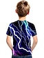 billige T-shirts &amp; Trøjer til Drenge-Børn Drenge T-shirt Kortærmet Farveblok 3D Trykt mønster Blå Børn Toppe Sommer Aktiv Gade Barnet&#039;s Dag