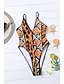 cheap One-Pieces-Women&#039;s Bandeau Basic Bikini Swimsuit Lace up Print Floral Swimwear Bathing Suits Yellow