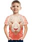 baratos Camisetas Para Meninos-Infantil Para Meninos Camisa Camiseta Manga Curta Estampa Colorida 3D Estampado Vermelho Crianças Blusas Verão Activo Moda de Rua Dia da Criança
