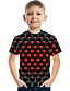 abordables T-shirts et chemises pour garçons-T-shirt Tee-shirts Garçon Enfants Manches Courtes Pois Bloc de Couleur 3D Imprimé Rouge Enfants Hauts Eté basique Chic de Rue