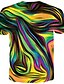 cheap Tank Tops-Men&#039;s T shirt Tee Shirt Tee Graphic Abstract Round Neck Blue Gold Rainbow Red 3D Print Daily Short Sleeve Print Clothing Apparel Basic Designer Big and Tall / Summer / Summer