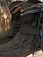 baratos Boots-Mulheres Botas Botas de cowboy caubói Calcanhar escondido Ponta Redonda Vintage Formais Diário Laço Mocassim Sólido Camursa Sintética Botas Cano Médio Inverno Castanho Escuro Preto Azul Marinho