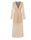 cheap Maxi Dresses-Women&#039;s A-Line Dress Maxi long Dress - Long Sleeve Glitter Shine Stripe Glitter Elegant Scrunch Sleeves Khaki S M XXL