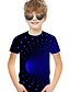 baratos Camisetas Para Meninos-Infantil Bébé Para Meninos Camisa Camiseta Manga Curta 3D impressão Estampa Colorida Geométrica 3D Estampado Azul Roxo Vermelho Crianças Blusas Verão Activo Básico Moda de Rua Natal
