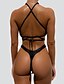 cheap Bikini-Women&#039;s Backless Basic Bikini Halter Cheeky Swimwear Swimsuit Bathing Suits - Solid Colored White Black Fuchsia S M L