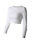 cheap T-Shirts-Women&#039;s T-shirt Solid Colored Plain Long Sleeve Round Neck Tops Basic Top White