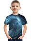 abordables Camisetas y camisas para niños-Niños Chico Camiseta Manga Corta Bloques 3D Estampado Arco Iris Niños Tops Verano Activo Chic de Calle Día del Niño