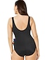 cheap Plus Size Swimwear-Women&#039;s Plus Size One-piece Swimsuit Color Block Swimwear Bathing Suits Blue
