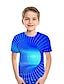 billige T-shirts &amp; Trøjer til Drenge-Børn Drenge T-shirt Kortærmet Grøn Blå Marineblå 3D-udskrivning Flettet 3D Print Aktiv Gade / Sommer