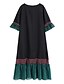 cheap Plus Size Dresses-Women&#039;s A Line Dress Maxi long Dress Green Short Sleeve Blue &amp; White Black &amp; Red Solid Color Color Block Pleated Patchwork V Neck Elegant Casual Flare Cuff Sleeve L XL XXL 3XL 4XL / Plus Size