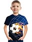 billige T-shirts &amp; Trøjer til Drenge-Drenge 3D Farveblok Fodbold T-shirt Kortærmet 3D-udskrivning Sommer Aktiv Sød Stil Gade Polyester Rayon Børn 3-12 år Skole udendørs Daglig