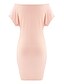 cheap Bodycon Dresses-Women&#039;s Bodycon Short Mini Dress - Half Sleeve Solid Color Patchwork V Neck Boho Going out White Blushing Pink Gray S M L XL
