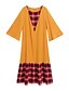 cheap Plus Size Dresses-Women&#039;s A Line Dress Maxi long Dress Yellow Long Sleeve Plaid Solid Color Color Block Patchwork Spring &amp; Summer Fall &amp; Winter Round Neck Elegant Casual Flare Cuff Sleeve L XL XXL 3XL 4XL / Plus Size