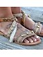 cheap Sandals-Women&#039;s Sandals Boho Bohemia Beach Flat Sandals Flat Heel Open Toe Daily PU Gold