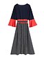 cheap Plus Size Dresses-Women&#039;s A Line Dress Maxi long Dress Black Long Sleeve Striped Solid Color Color Block Patchwork Spring &amp; Summer Fall &amp; Winter V Neck Casual Streetwear Flare Cuff Sleeve L XL XXL 3XL 4XL / Plus Size