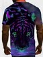 cheap T-Shirts-Men&#039;s T shirt Tee Shirt Round Neck Graphic Animal 3D Purple Short Sleeve Print Casual Daily Tops Streetwear Exaggerated / Summer / Summer