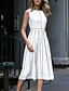 billige Elegant kjole-Dame 2020 Hvit Kjole Elegant Vår sommer A-linje Stripet M L