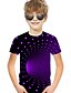 billige T-shirts &amp; Trøjer til Drenge-Børn Baby Drenge T-shirt Kortærmet 3D Print Farveblok Geometrisk 3D Trykt mønster Blå Lilla Rød Børn Toppe Sommer Aktiv Basale Gade Jul