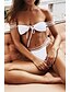 cheap Bikini-Women&#039;s Backless Basic Bikini Halter Cheeky Swimwear Swimsuit Bathing Suits - Solid Colored White Black S M L