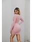 cheap Bodycon Dresses-Women&#039;s Bodycon Short Mini Dress Long Sleeve Polka Dot Print Spring &amp; Summer Fall &amp; Winter Glittering Elegant Black Blushing Pink S M L