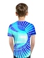 abordables T-shirts et chemises pour garçons-T-shirt Garçon Enfants Manches Courtes 3D Print 3D effet Plissé Vert Enfants Hauts Actif Vêtement de rue Eté