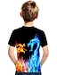 billige T-shirts &amp; Trøjer til Drenge-Børn Drenge T-shirt Kortærmet Drage 3D-udskrivning Grafisk Flamme Dyr Blå Gul Rød Børn Toppe Sommer Aktiv Originale Gade Påske 3-12 år