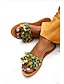 preiswerte Sandals-Damen Sandalen Flache Sandalen Täglich Sommer Flacher Absatz Offene Spitze PU Halbschuhe Gelb