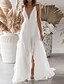 cheap Maxi Dresses-Women&#039;s Maxi White Dress Sheath Solid Colored Strap Lace Split Patchwork S M Slim