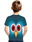 billige T-shirts &amp; Trøjer til Drenge-Børn Drenge T-shirt Kortærmet Farveblok 3D Trykt mønster Regnbue Børn Toppe Aktiv Gade Barnet&#039;s Dag