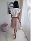preiswerte T-shirts-Damen Bluse Einfarbig Rundhalsausschnitt Täglich Spitze Kurzarm Oberteile Grundlegend Weiß
