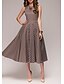 cheap Midi Dresses-Women&#039;s Midi Dress A Line Dress Red Brown Sleeveless Print Polka Dot Crew Neck Spring Summer Elegant Vintage 2022 S M L XL XXL 3XL
