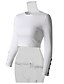 preiswerte T-shirts-Damen T-shirt Solide Glatt Langarm Rundhalsausschnitt Oberteile Basic Top Weiß