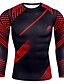 cheap Running &amp; Jogging Clothing-Men&#039;s Compression Shirt Running Shirt Base Layer Long Sleeve Winter Athletic Breathable Moisture Wicking Soft Spandex Fitness Gym Workout Running Sportswear Activewear Optical Illusion Green Black