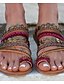 cheap Sandals-Women&#039;s Sandals Boho Bohemia Beach Flat Sandals Daily Beach Solid Colored Flat Heel Round Toe Boho PU Loafer Red