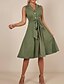 cheap Elegant Dresses-Women&#039;s Sheath Dress Midi Dress Sleeveless Solid Color Summer Elegant 2021 Green S M L