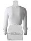 preiswerte T-shirts-Damen T-shirt Solide Glatt Langarm Rundhalsausschnitt Oberteile Basic Top Weiß