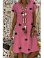 cheap Casual Dresses-Women&#039;s Shift Dress Knee Length Dress - Short Sleeve Print V Neck Blushing Pink Orange Khaki Gold Green Light Blue S M L XL XXL 3XL 4XL 5XL