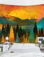 cheap Home Textiles-Mountain Sunrise Wall Tapestry Art Decor Blanket Curtain Picnic Tablecloth Hanging Home Bedroom Living Room Dorm Decoration Landscape Golden Sunset Forest Ink