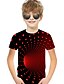 preiswerte Jungen T-Shirts &amp; Hemden-Kinder Baby Jungen T-Shirt Kurzarm 3D-Druck Einfarbig Geometrisch 3D Druck Blau Purpur Rote Kinder Oberteile Sommer Aktiv Grundlegend Street Schick Weihnachten