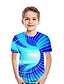 billige T-shirts &amp; Trøjer til Drenge-Børn Drenge T-shirt Kortærmet Grøn Blå Marineblå 3D-udskrivning Flettet 3D Print Aktiv Gade / Sommer