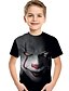 baratos Camisetas Para Meninos-Infantil Bébé Para Meninos Camisa Camiseta Manga Curta Feras Fantásticas Anime Estampa Colorida Geométrica 3D Estampado Preto Crianças Blusas Verão Activo Básico Moda Dia da Criança