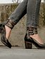 abordables Pumps &amp; Heels-Femme Chaussures à Talons Talon Bottier Bout rond du quotidien Polyuréthane Couleur Pleine Noir Marron Beige