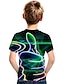 baratos Camisetas Para Meninos-Infantil Para Meninos Dia da Criança Camisa Camiseta Manga Curta Verde Branco Arco-íris Impressão 3D 3D impressão Bloco de cor 3D Unisexo Imprimir Básico Casual Roupa de rua Esportes 2-12 anos