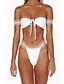 cheap Bikini-Women&#039;s Backless Basic Bikini Halter Cheeky Swimwear Swimsuit Bathing Suits - Solid Colored White Black S M L