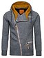 preiswerte Hoodies-Herren Zip Up Sweatshirt Feste Farbe Mit Kapuze Casual Täglich Strassenmode nicht druckbar Basic Cool Bekleidung Kapuzenpullover Sweatshirts Schlank Langarm Hellgrau Dunkelgray / Winter / Herbst